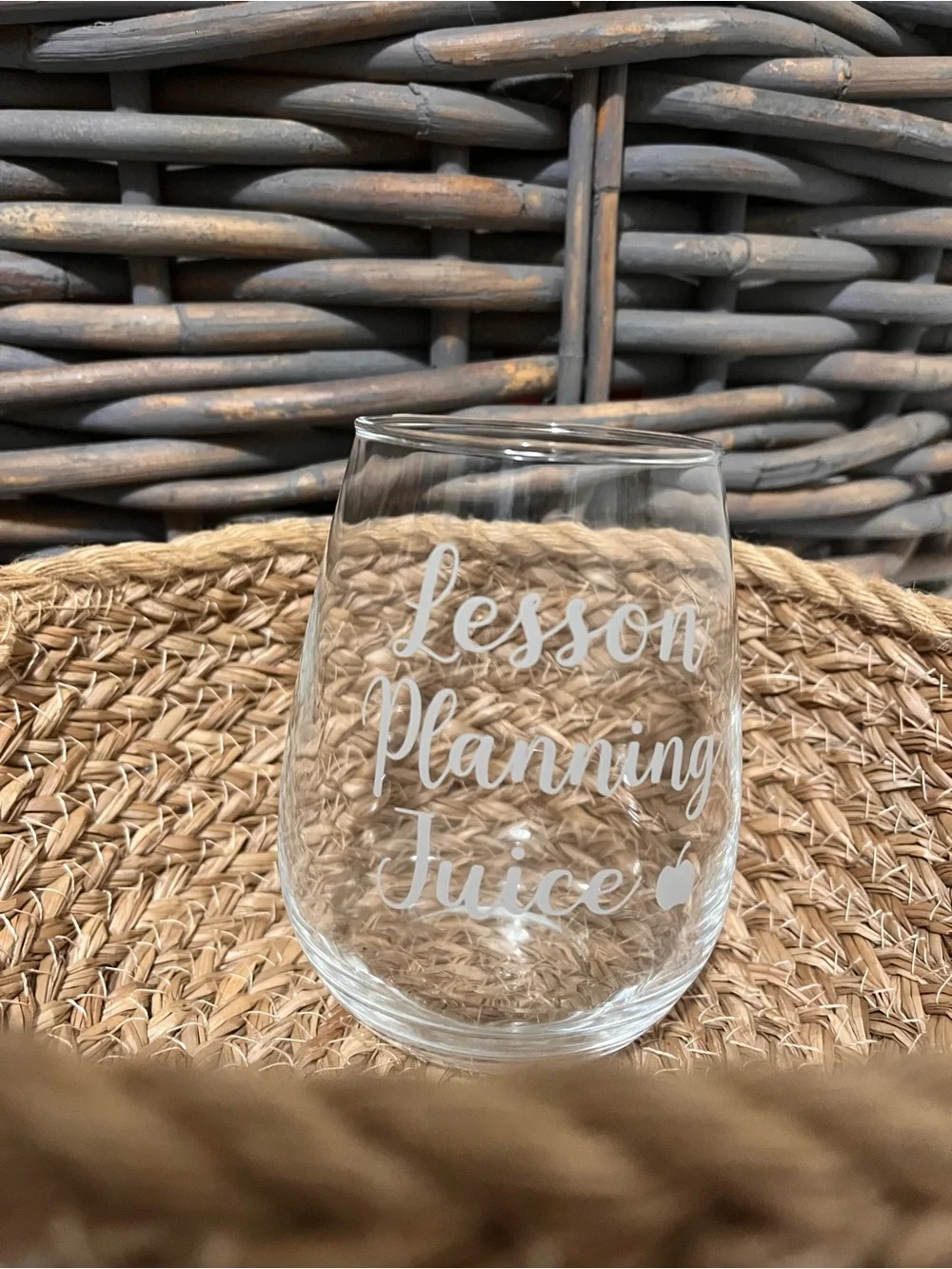 Stemless Wine Glass - Clear Glass (15 oz)